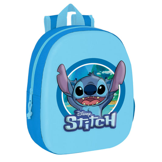 Mochila Escolar 3D Stitch Azul 27 x 33 x 10 cm
