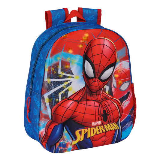 Mochila Escolar 3D Spider-Man Rojo Azul marino 27 x 33 x 10 cm