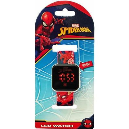 Reloj digital Spider-Man Pantalla LED Rojo Ø 3,5 cm